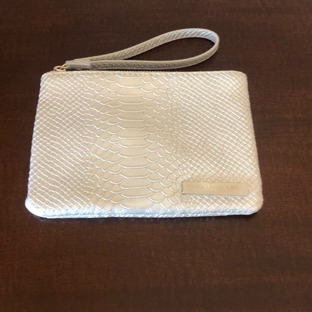 *Silver Faux Snake Skin Wristlet